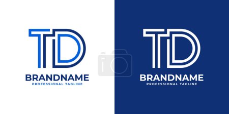 Buchstaben TD Line Monogramm Logo, geeignet für Geschäfte mit TD oder DT Initialen
