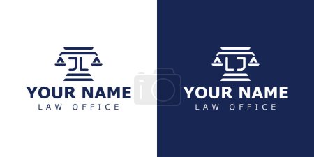 Lettre JL et LJ logo juridique, pour avocat, juridique ou judiciaire avec les initiales LJ ou JL