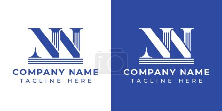 Buchstaben NN Pillar Logo Set, geeignet für jedes Geschäft mit NN im Zusammenhang mit Pillar
