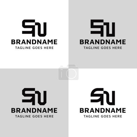 Letters SN Monogram Logo Set, suitable for any business with NS or SN initials