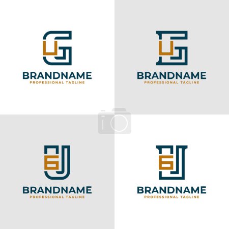 Elegant Letters GU and UG Monogram Logo, suitable for business with UG or GU initials