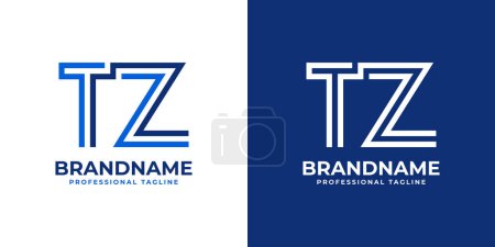 Letters TZ Line Monogram Logo, suitable for business with TZ or ZT initials