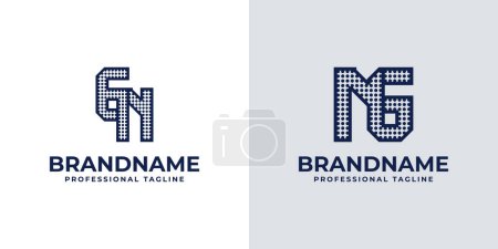 Letters GN and NG Dot Monogram Logo, Suitable for business with NG or GN initials