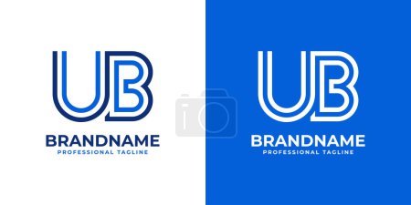 Lettres UB Line Monogram Logo, adapté pour les entreprises avec des initiales UB ou BU