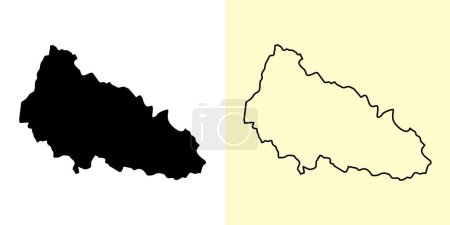 Ilustración de Zakarpattia mapa, Ucrania, Europa. Diseños de mapas rellenos y esquemáticos. Ilustración vectorial - Imagen libre de derechos