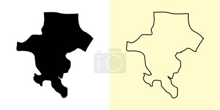 Ilustración de Zamboanga del Sur mapa, Filipinas, Asia. Diseños de mapas rellenos y esquemáticos. Ilustración vectorial - Imagen libre de derechos
