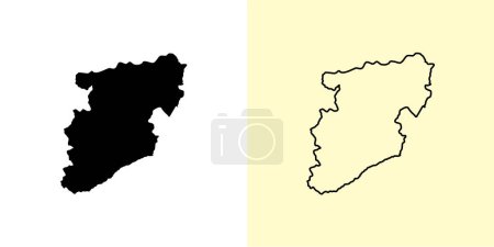 Ilustración de Mapa de Viseu, Portugal, Europa. Diseños de mapas rellenos y esquemáticos. Ilustración vectorial - Imagen libre de derechos