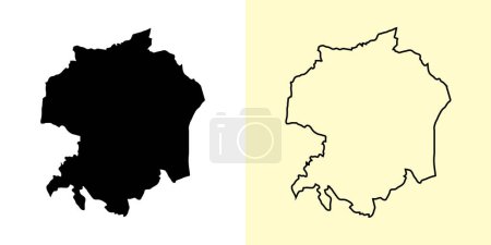 Ilustración de Viljandimaa mapa, Estonia, Europa. Diseños de mapas rellenos y esquemáticos. Ilustración vectorial - Imagen libre de derechos