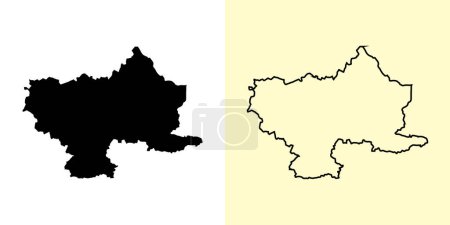Ilustración de Mapa de Utena, Lituania, Europa. Diseños de mapas rellenos y esquemáticos. Ilustración vectorial - Imagen libre de derechos