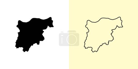 Ilustración de Mapa de Trentino-Alto Adige, Italia, Europa. Diseños de mapas rellenos y esquemáticos. Ilustración vectorial - Imagen libre de derechos