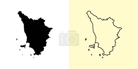 Ilustración de Toscana mapa, Italia, Europa. Diseños de mapas rellenos y esquemáticos. Ilustración vectorial - Imagen libre de derechos
