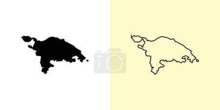 Ilustración de Mapa de Thurgau, Suiza, Europa. Diseños de mapas rellenos y esquemáticos. Ilustración vectorial - Imagen libre de derechos
