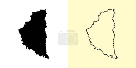 Illustration for Ternopil map, Ukraine, Europe. Filled and outline map designs. Vector illustration - Royalty Free Image