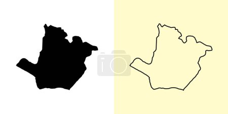 Illustration for Sonsonate map, El Salvador, Americas. Filled and outline map designs. Vector illustration - Royalty Free Image
