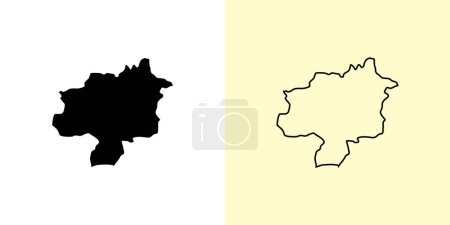 Illustration for Sivas map, Turkey, Asia. Filled and outline map designs. Vector illustration - Royalty Free Image