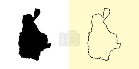 Illustration for Sistan and Baluchestan map, Iran, Asia. Filled and outline map designs. Vector illustration - Royalty Free Image