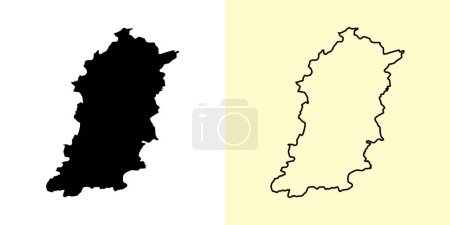 Illustration for Shumen map, Bulgaria, Europe. Filled and outline map designs. Vector illustration - Royalty Free Image