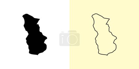 Illustration for Sejong map, South Korea, Asia. Filled and outline map designs. Vector illustration - Royalty Free Image