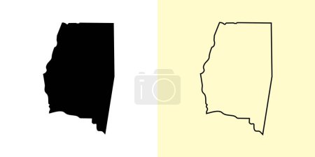 Illustration for Santiago del Estero map, Argentina, Americas. Filled and outline map designs. Vector illustration - Royalty Free Image