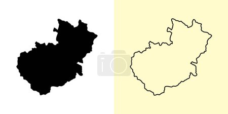 Ilustración de Santiago mapa, República Dominicana, Américas. Diseños de mapas rellenos y esquemáticos. Ilustración vectorial - Imagen libre de derechos