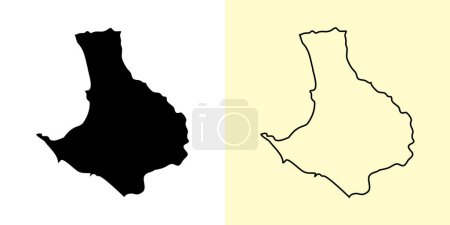 Illustration for Santa Elena map, Ecuador, Americas. Filled and outline map designs. Vector illustration - Royalty Free Image