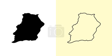 Illustration for Samangan map, Afghanistan, Asia. Filled and outline map designs. Vector illustration - Royalty Free Image