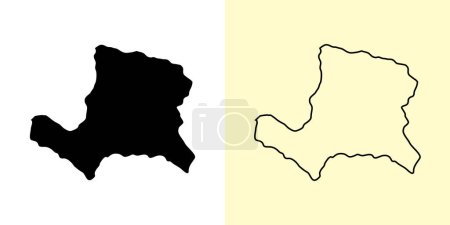 Ilustración de Mapa de Salyan, Nepal, Asia. Diseños de mapas rellenos y esquemáticos. Ilustración vectorial - Imagen libre de derechos