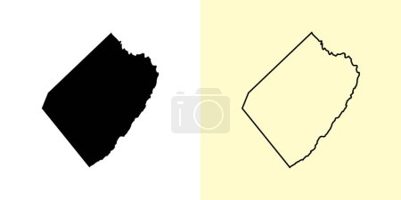 Téléchargez les illustrations : Saint Philip map, Barbados, Americas. Filled and outline map designs. Vector illustration - en licence libre de droit