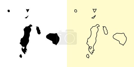 Illustration for Romblon map, Philippines, Asia. Filled and outline map designs. Vector illustration - Royalty Free Image