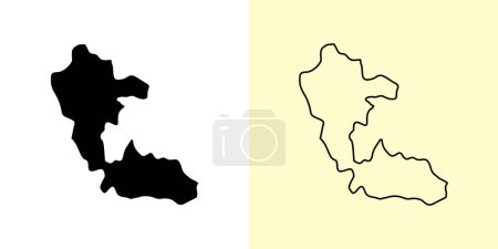 Illustration for Risaralda map, Colombia, Americas. Filled and outline map designs. Vector illustration - Royalty Free Image