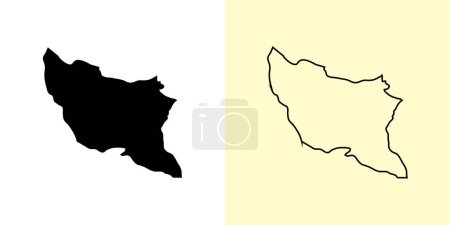 Téléchargez les illustrations : Ratnapura map, Sri Lanka, Asia. Filled and outline map designs. Vector illustration - en licence libre de droit
