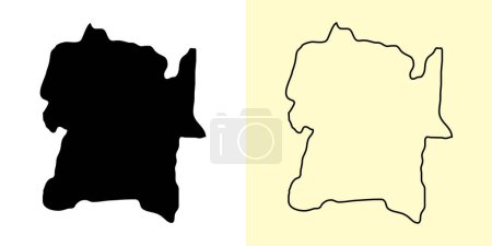 Téléchargez les illustrations : Carte de Polonnaruwa, Sri Lanka, Asie. Rempli et esquisser des dessins de carte. Illustration vectorielle - en licence libre de droit