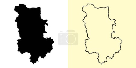 Téléchargez les illustrations : Plovdiv map, Bulgaria, Europe. Filled and outline map designs. Vector illustration - en licence libre de droit