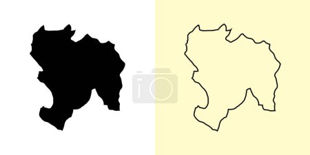 Illustration for Piura map, Peru, Americas. Filled and outline map designs. Vector illustration - Royalty Free Image