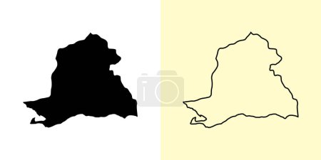 Ilustración de Peravia map, Dominican Republic, Americas. Filled and outline map designs. Vector illustration - Imagen libre de derechos