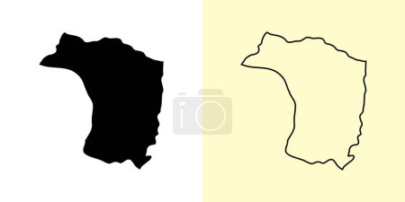 Illustration for Parsa map, Nepal, Asia. Filled and outline map designs. Vector illustration - Royalty Free Image