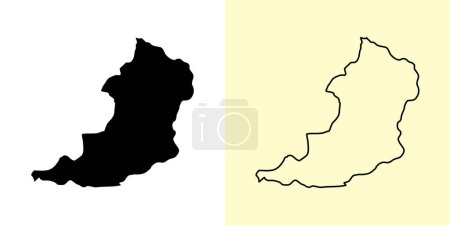 Illustration for Oudomxay map, Laos, Asia. Filled and outline map designs. Vector illustration - Royalty Free Image