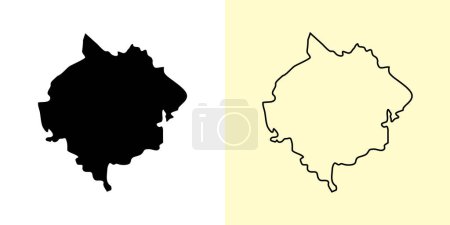 Illustration pour Orhei map, Moldova, Europe. Filled and outline map designs. Vector illustration - image libre de droit