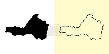 Illustration for Nueva Segovia map, Nicaragua, Americas. Filled and outline map designs. Vector illustration - Royalty Free Image