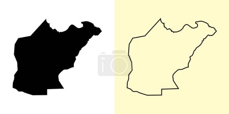Illustration for Nineveh map, Iraq, Asia. Filled and outline map designs. Vector illustration - Royalty Free Image
