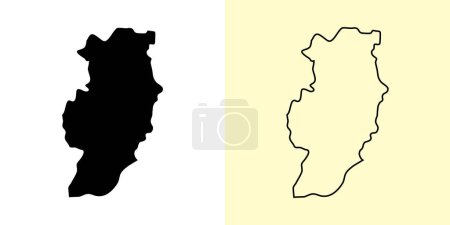 Illustration for Nan map, Thailand, Asia. Filled and outline map designs. Vector illustration - Royalty Free Image