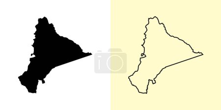 Illustration for Morona-Santiago map, Ecuador, Americas. Filled and outline map designs. Vector illustration - Royalty Free Image
