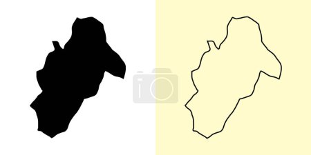 Illustration for Moquegua map, Peru, Americas. Filled and outline map designs. Vector illustration - Royalty Free Image