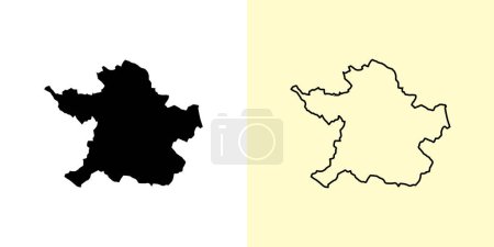 Illustration for Meath map, Ireland, Europe. Filled and outline map designs. Vector illustration - Royalty Free Image