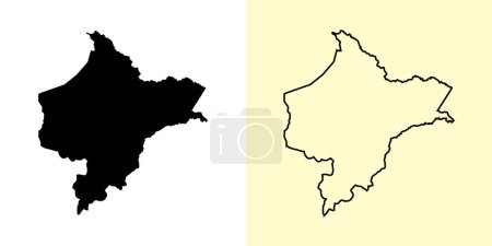 Ilustración de Loreto mapa, Perú, Américas. Diseños de mapas rellenos y esquemáticos. Ilustración vectorial - Imagen libre de derechos