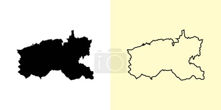 Ilustración de Limerick mapa, Irlanda, Europa. Diseños de mapas rellenos y esquemáticos. Ilustración vectorial - Imagen libre de derechos