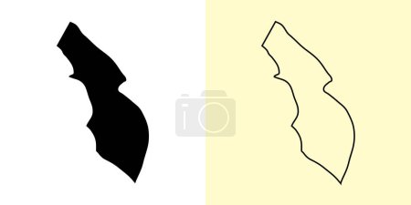 Illustration for Lima map, Peru, Americas. Filled and outline map designs. Vector illustration - Royalty Free Image