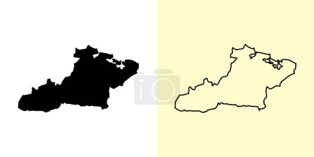 Ilustración de Mapa de Las Tunas, Cuba, Américas. Diseños de mapas rellenos y esquemáticos. Ilustración vectorial - Imagen libre de derechos