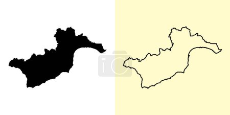 Ilustración de Mapa de Larnaca, Chipre, Europa. Diseños de mapas rellenos y esquemáticos. Ilustración vectorial - Imagen libre de derechos