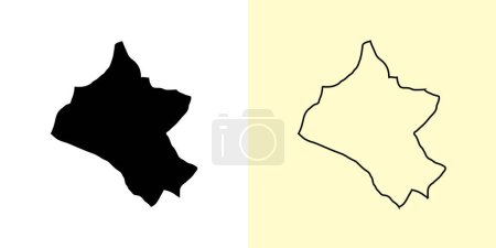 Illustration for Lambayeque map, Peru, Americas. Filled and outline map designs. Vector illustration - Royalty Free Image